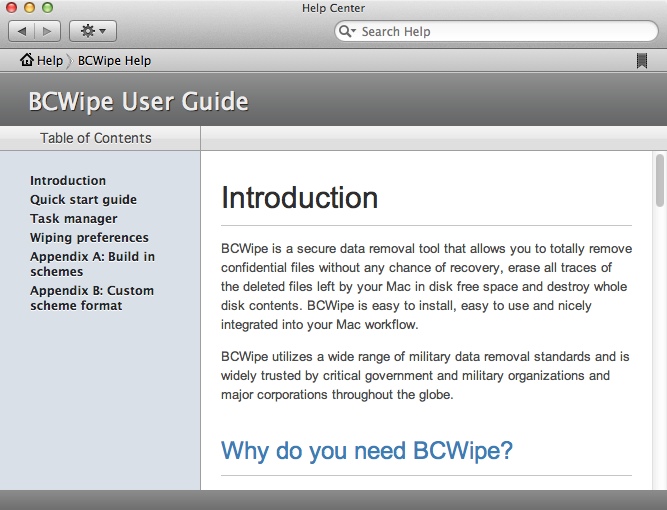 BCWipe 1.0 : Help Guide