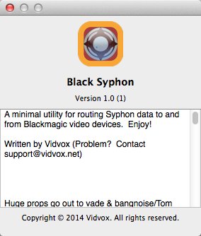 Black Syphon 1.0 : About Window