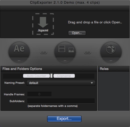 ClipExporter 2.1 : Main window