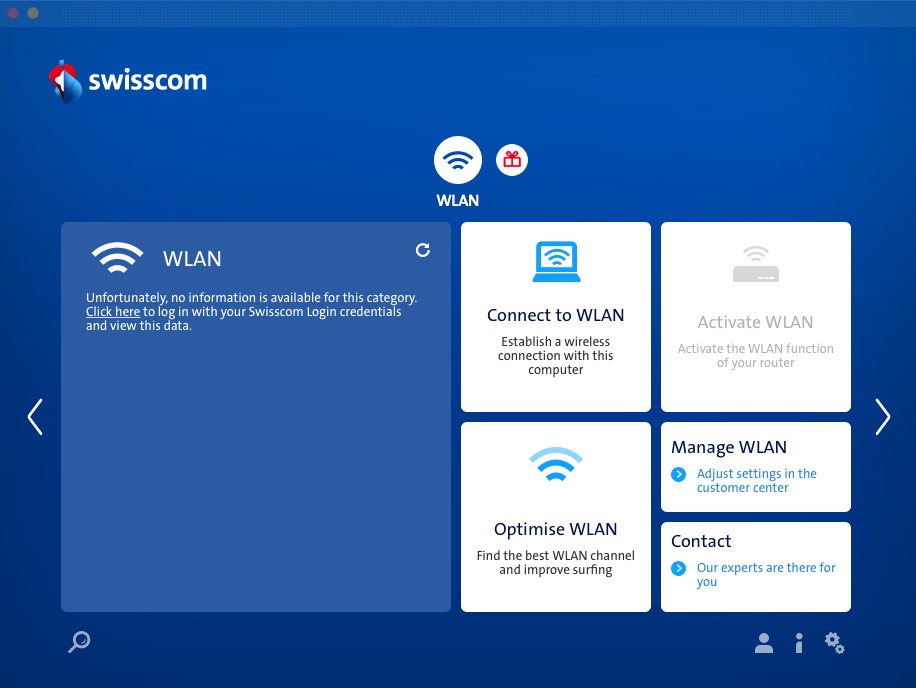 Swisscom WLAN Assistant 1.0 : Main window