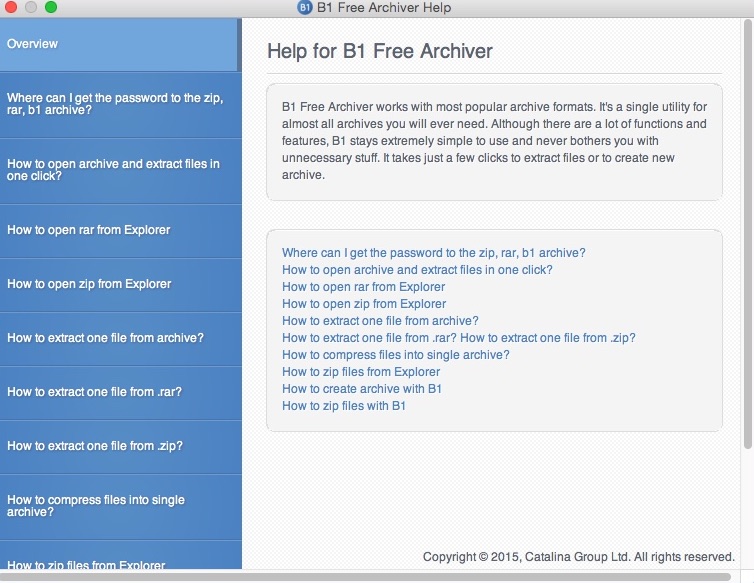 B1 Free Archiver 1.5 : Help Guide