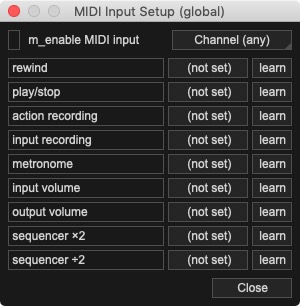 giada 0.1 : MIDI Input Setup