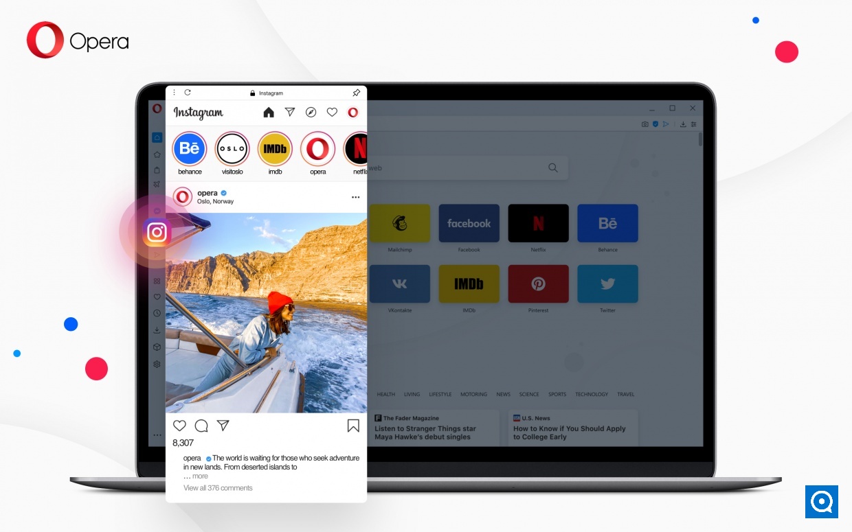 Opera turbo 10.0 : Opera has built-in Instagram