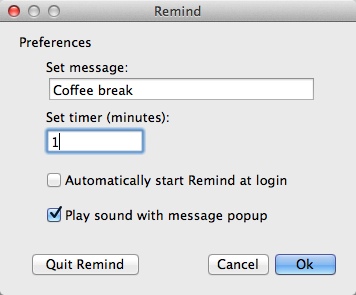 Remind 1.2 : Configuring Alarm Settings