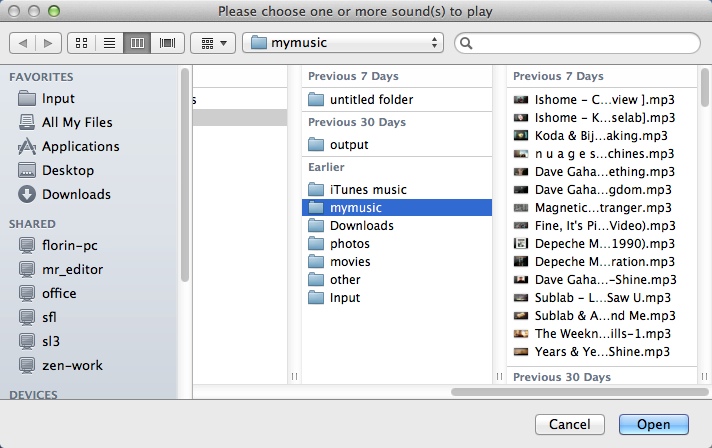 Taply 1.7 : Selecting Audio Files