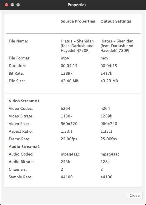 Xilisoft Video Converter Platinum 7.8 : Checking Input File Info