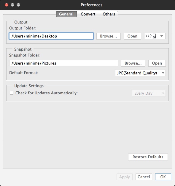 Xilisoft Video Converter Platinum 7.8 : Program Preferences