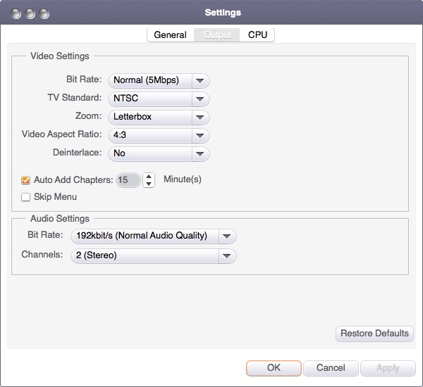 Xilisoft DVD Creator 7.1 : Output Options