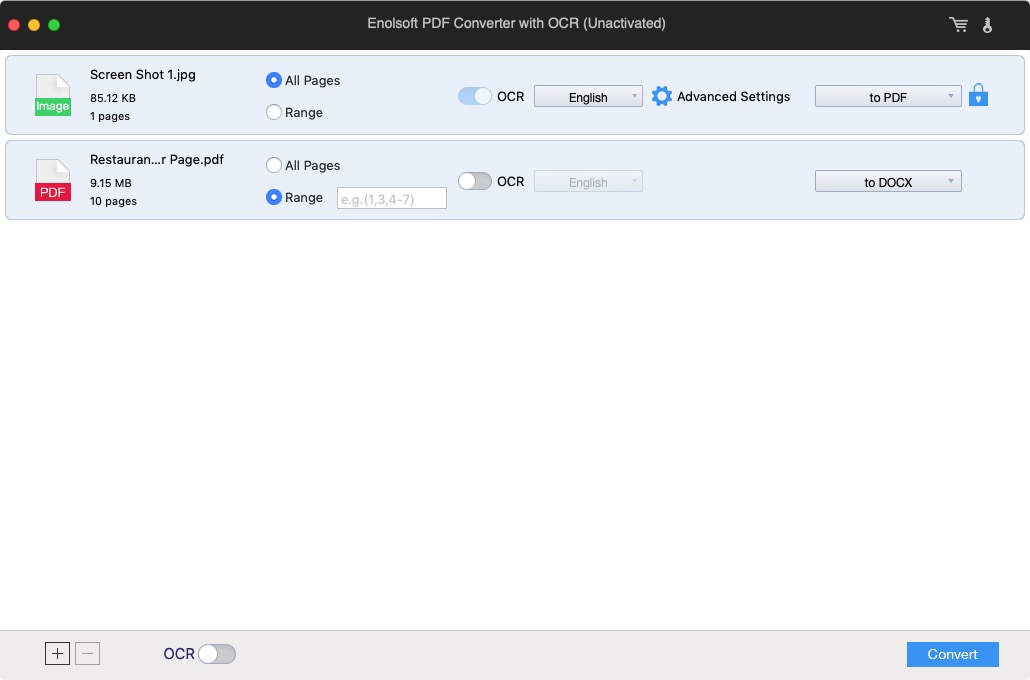 Enolsoft PDF Converter 6.8 : Main Screen