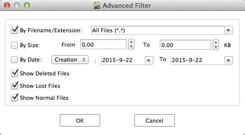 MiniTool Mac Data Recovery 3.0 : Advanced Filters