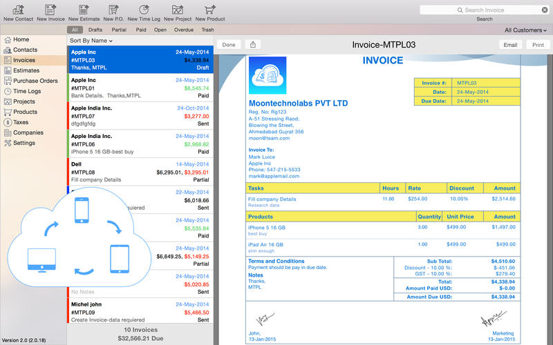 invoice software for mac 2014