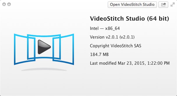 VideoStitch Studio 2.0 : About Window