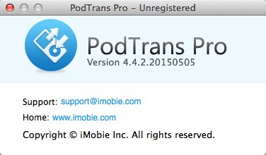 PodTrans Pro 4.4 : About Window