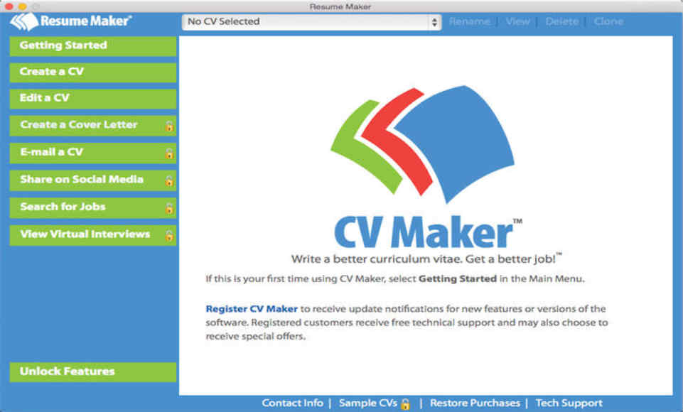 CV Maker Free 1.4 : Main Window
