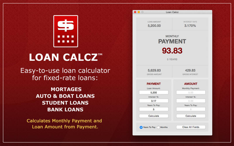 Loan Calcz 1.1 : Main Window