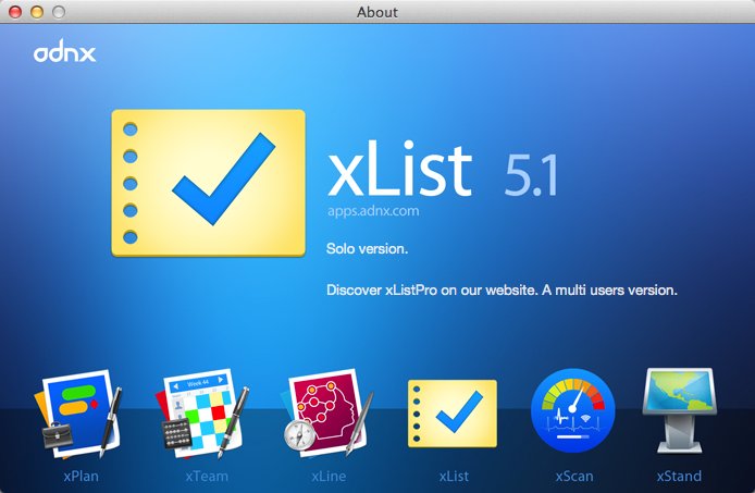 xListSolo 5.1 : About Window