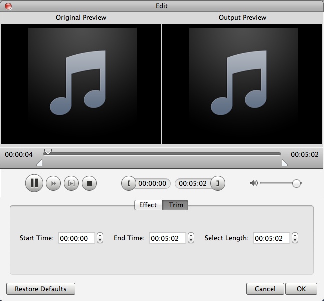 Tipard All Music Converter for Mac 5.0 : Editing Input File