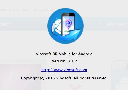 Vibosoft DR.Mobile for Android 3.1 : About Window