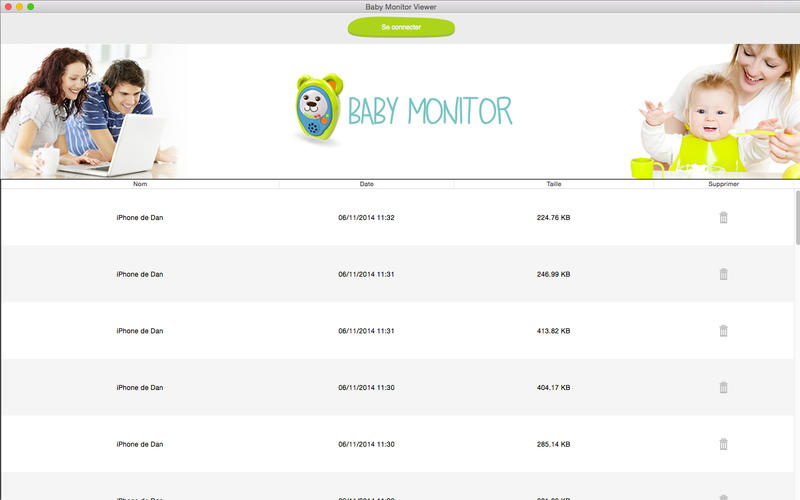 Baby monitor Viewer 1.1 : Main Window