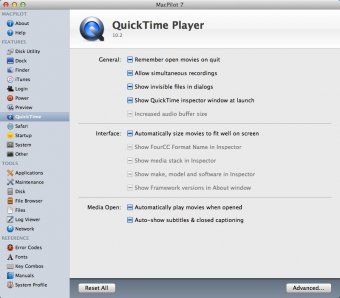 QuickTime Player Settings