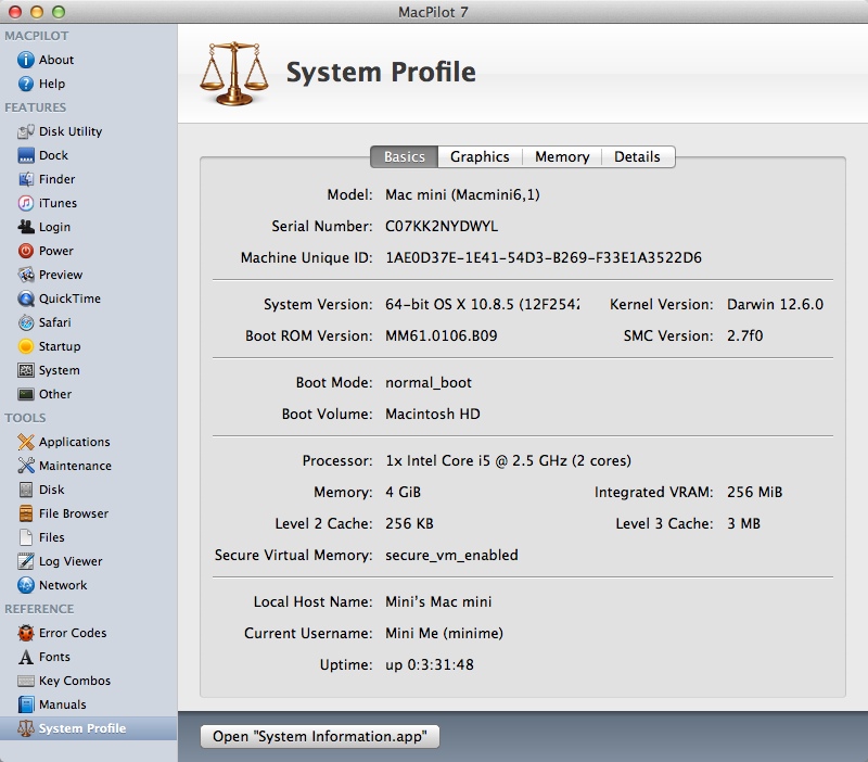 MacPilot 7.1 : System Profile