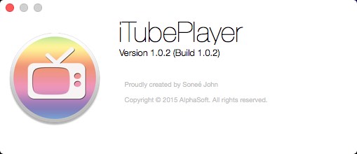 iTubePlayer 1.0 : About Window