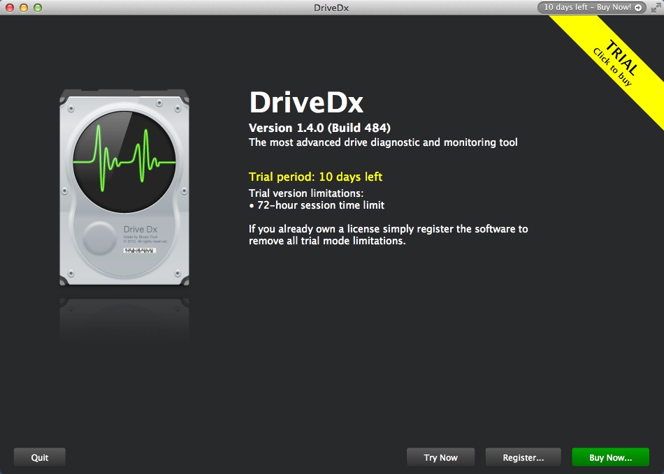 DriveDx 1.4 : Welcome Window