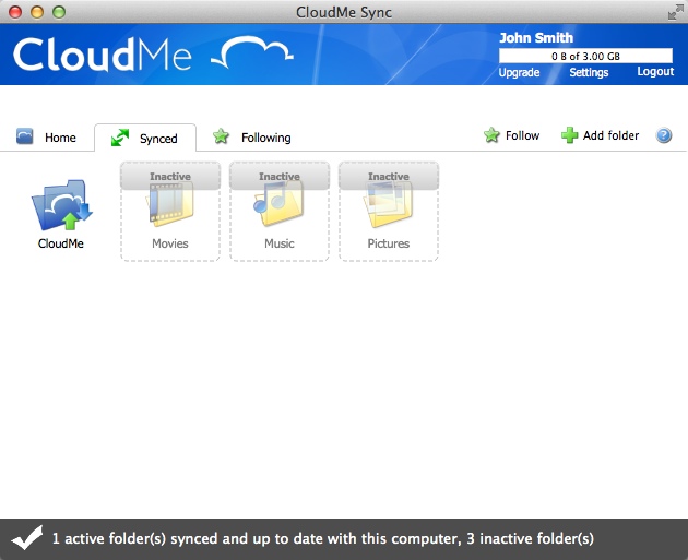 CloudMe 1.9 : Main Window
