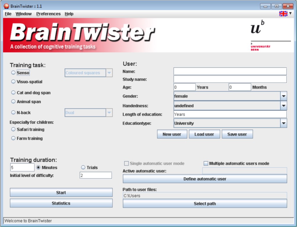 BrainTwister 1.1 : Main window