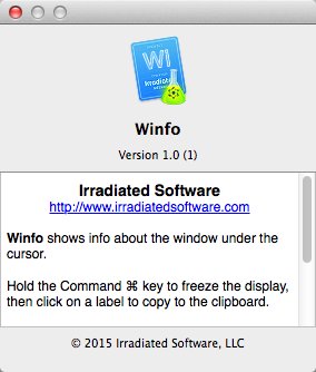 Winfo 1.0 : About Window