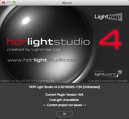 HDRLightStudioStrata 4.3 : About Window