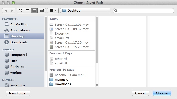 Smart Recorder Lite 3.0 : Selecting Destination Folder For Output File