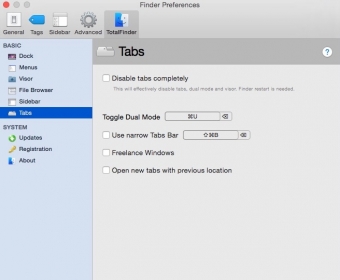 Configuring Tabs Settings