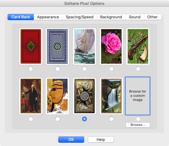 Solitaire Plus 3.3 : Card Back Options