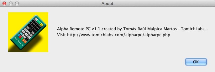 Alpha Remote PC 2.0 : About Window