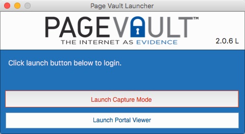 Page Vault Launcher 2.0 : Main window