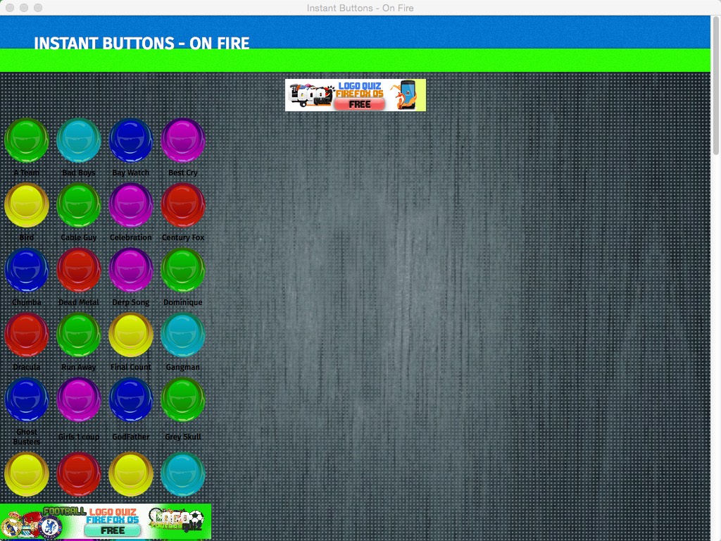 Instant Buttons - On Fire 1.0 : Main window