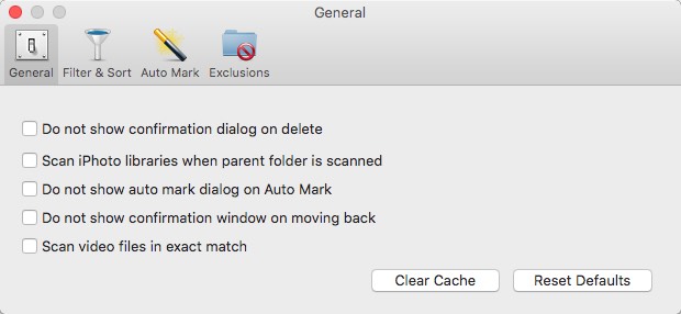 Photos Duplicate Cleaner 1.6 : General Preferences