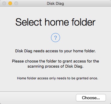 Disk Diag 1.4 : Select Home Folder