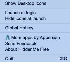 HiddenMe Free 2.1 : Selecting Show Desktop Icons Option