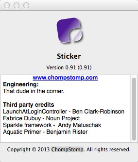 Sticker 0.9 : About Window