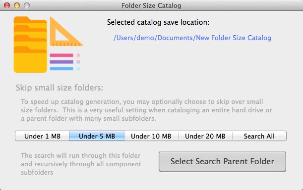 Folder Size Catalog 2.0 : Main Window