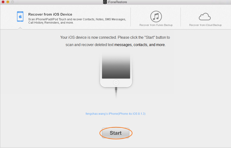 DVDFab iFoneRestore for Mac 1.0 : Main Window