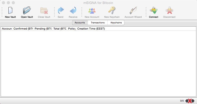 mSIGNA 0.9 beta : Main window