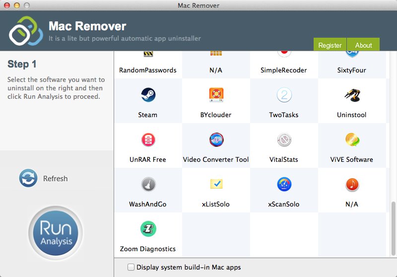 Mac Remover 1.0 : Main Window