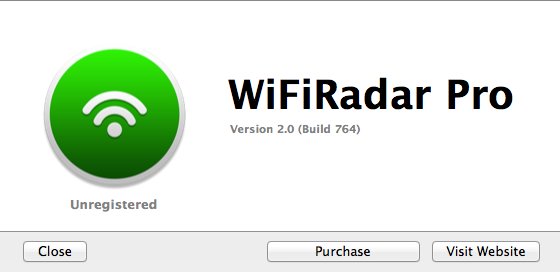 WiFiRadar Pro 2.0 : About Window