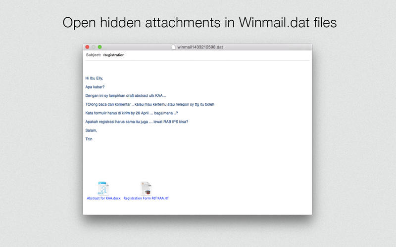 Winmail.dat File Viewer 1.1 : Main Window