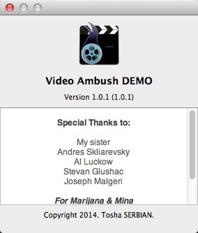 Video Ambush 1.0 : About Window