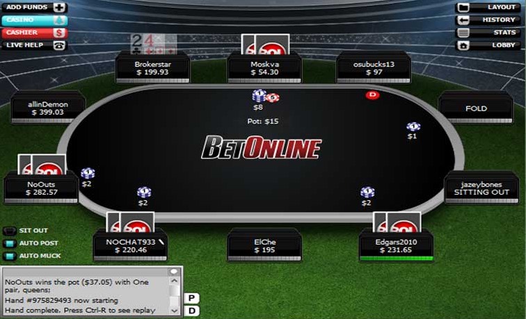 BetOnline Poker 8.2 : Main window