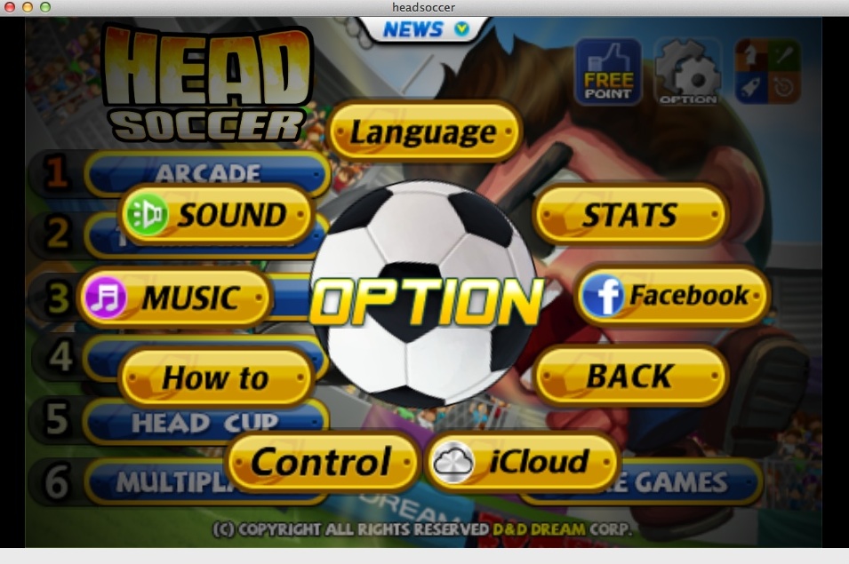 Head Soccer 3.4 : Game Options